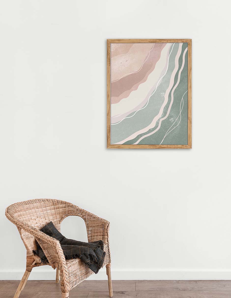 Meandros: cuadro decorativo, vista 2 (madera ambiente)