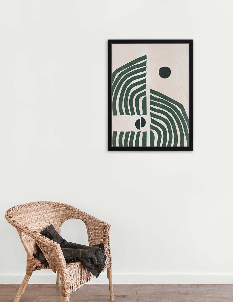 Ola Verde: cuadro decorativo, vista 2 (negro ambiente)