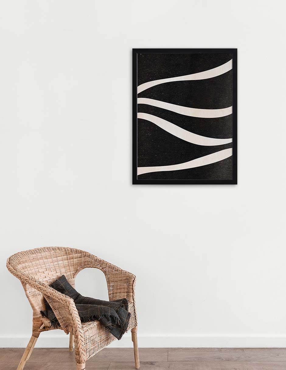 Oleaje: cuadro decorativo, vista 2 (negro ambiente)