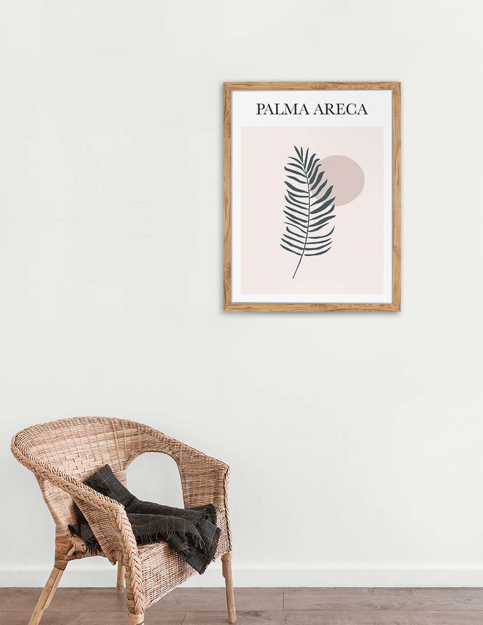 Palma Areca: cuadro decorativo, vista 2 (madera ambiente)