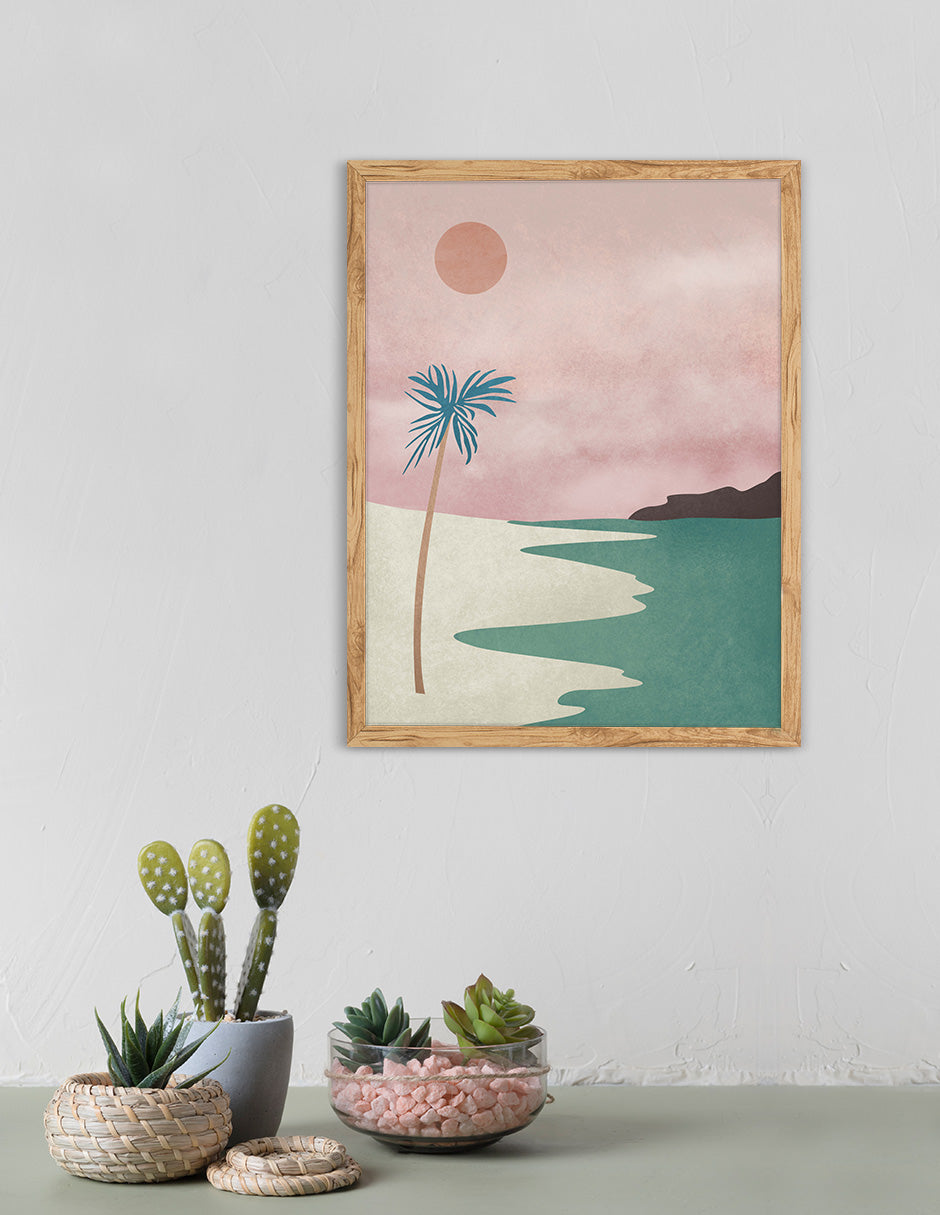 Palmar: cuadro decorativo, vista 2 (madera ambiente)