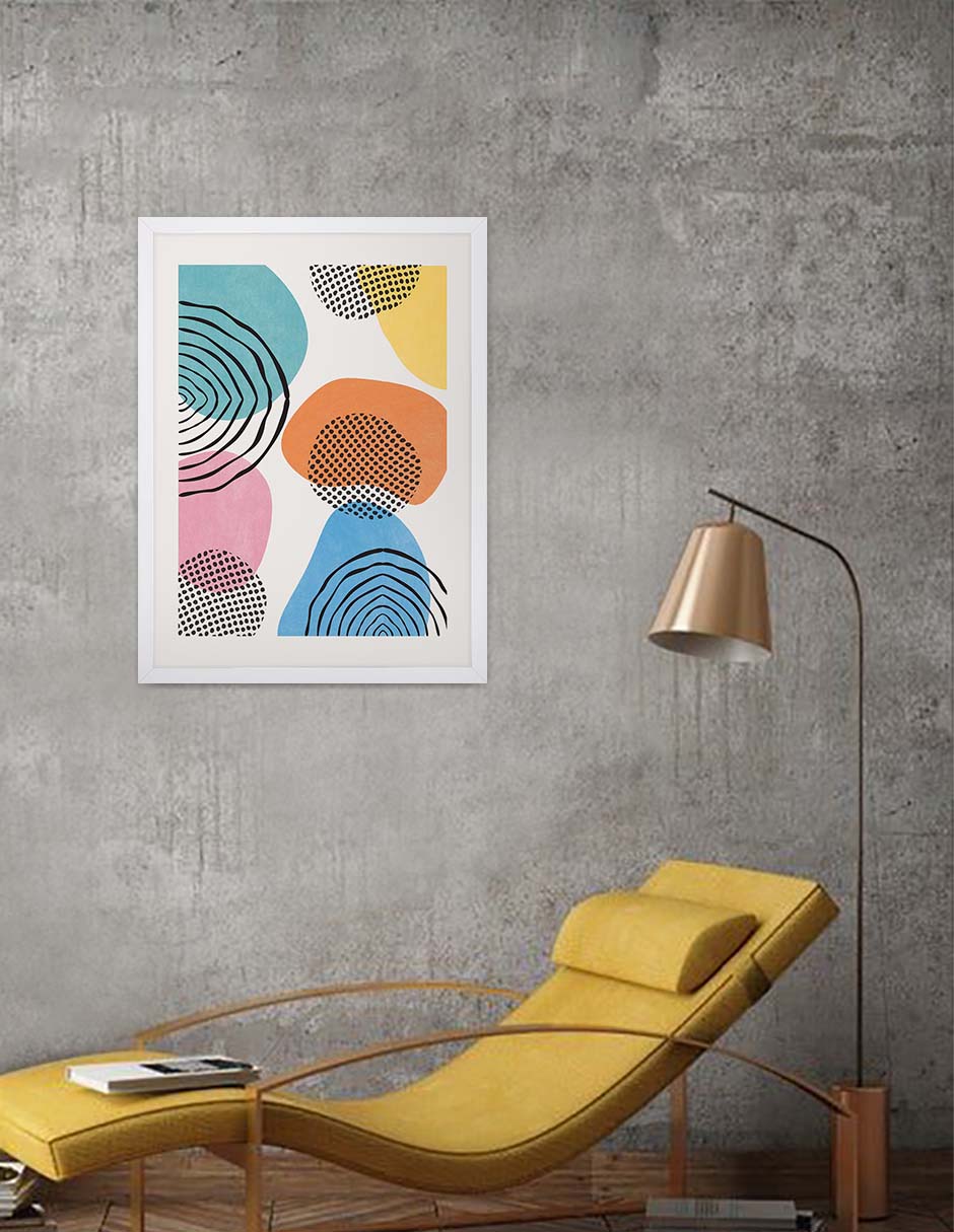 Pedrería: cuadro decorativo, vista 4 (blanco ambiente)