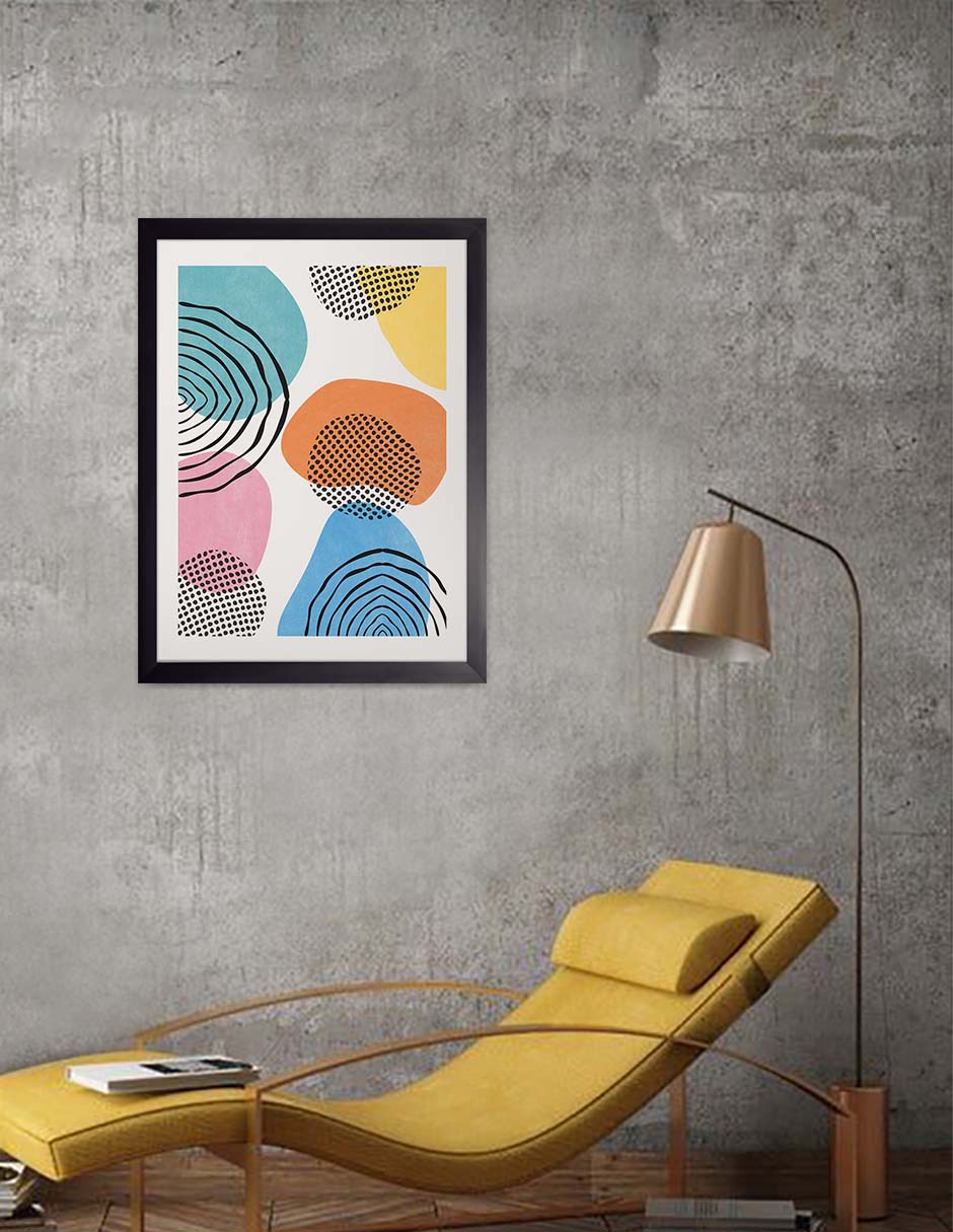 Pedrería: cuadro decorativo, vista 2 (negro ambiente)