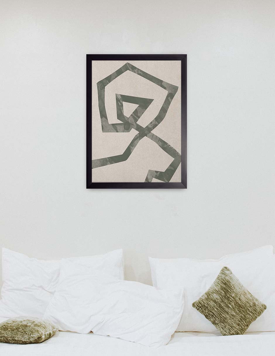 Pentágono: cuadro decorativo, vista 2 (negro ambiente)