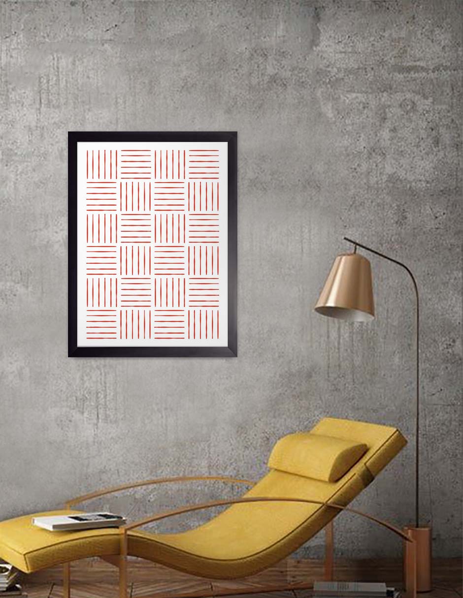 Petate: cuadro decorativo, vista 2 (negro ambiente)