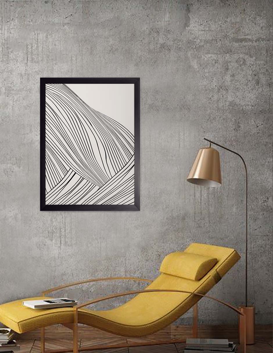 Pliegues: cuadro decorativo, vista 6 (negro render)