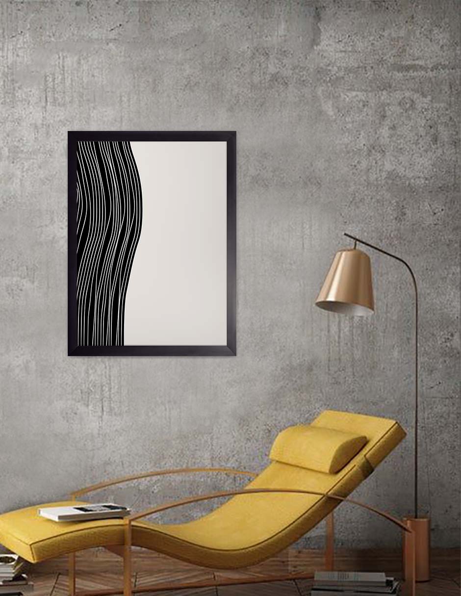 Plisado: cuadro decorativo, vista 2 (negro render)