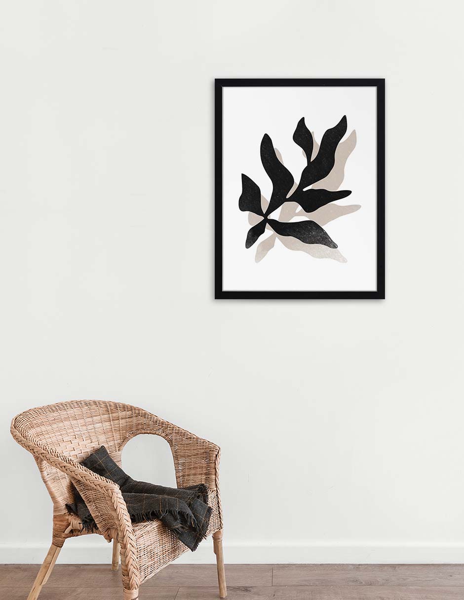 Ramita: cuadro decorativo, vista 2 (negro ambiente)