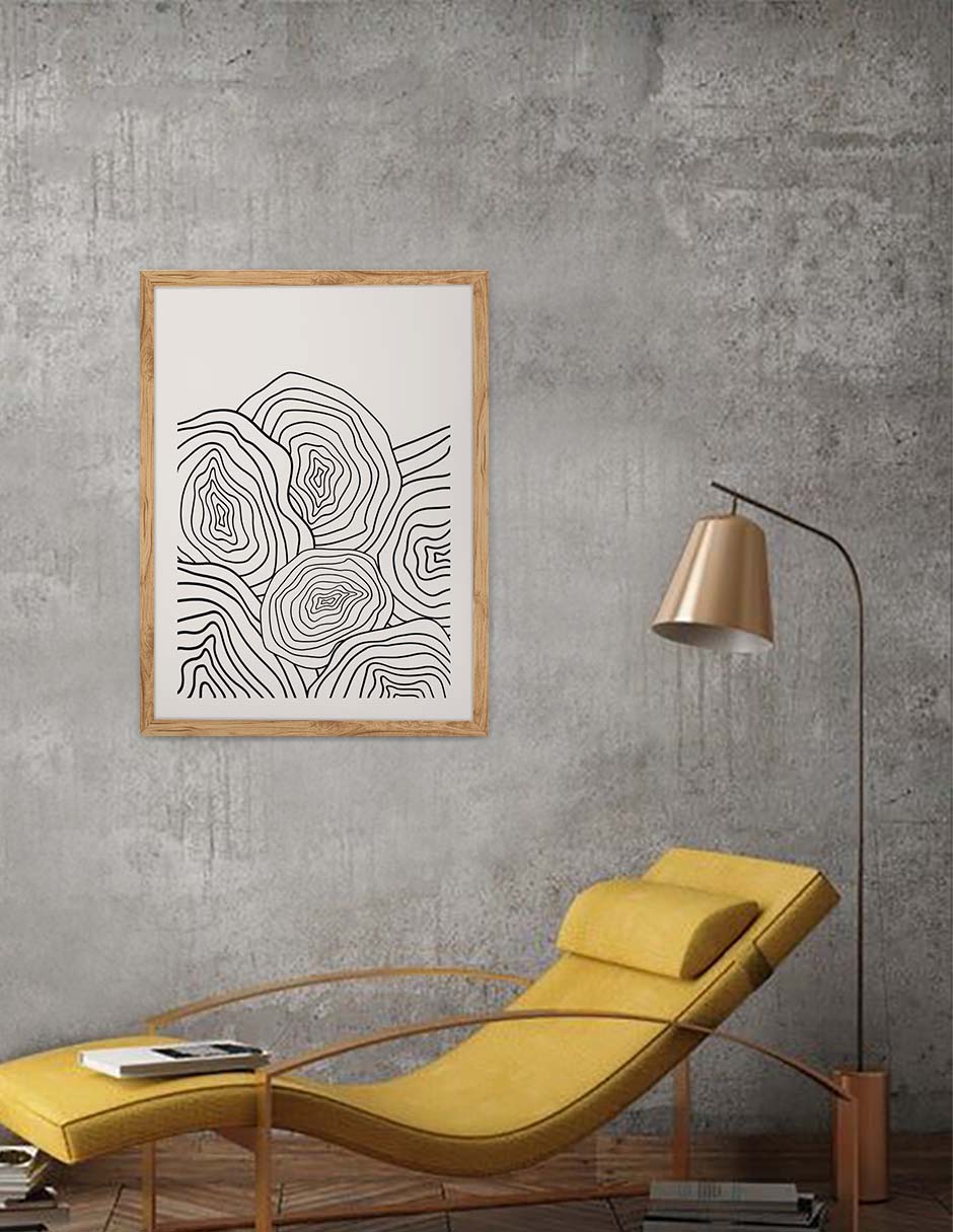 Secciones: cuadro decorativo, vista 2 (madera render)
