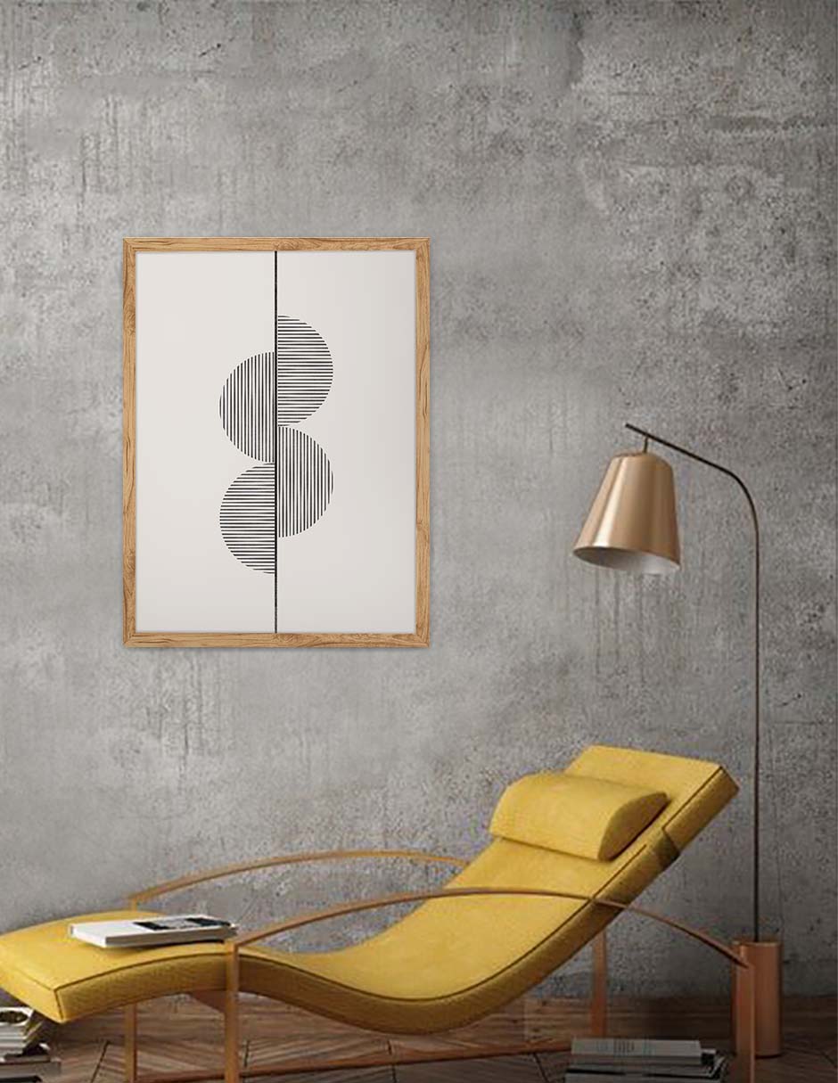 Semicírculos: cuadro decorativo, vista 4 (madera render)