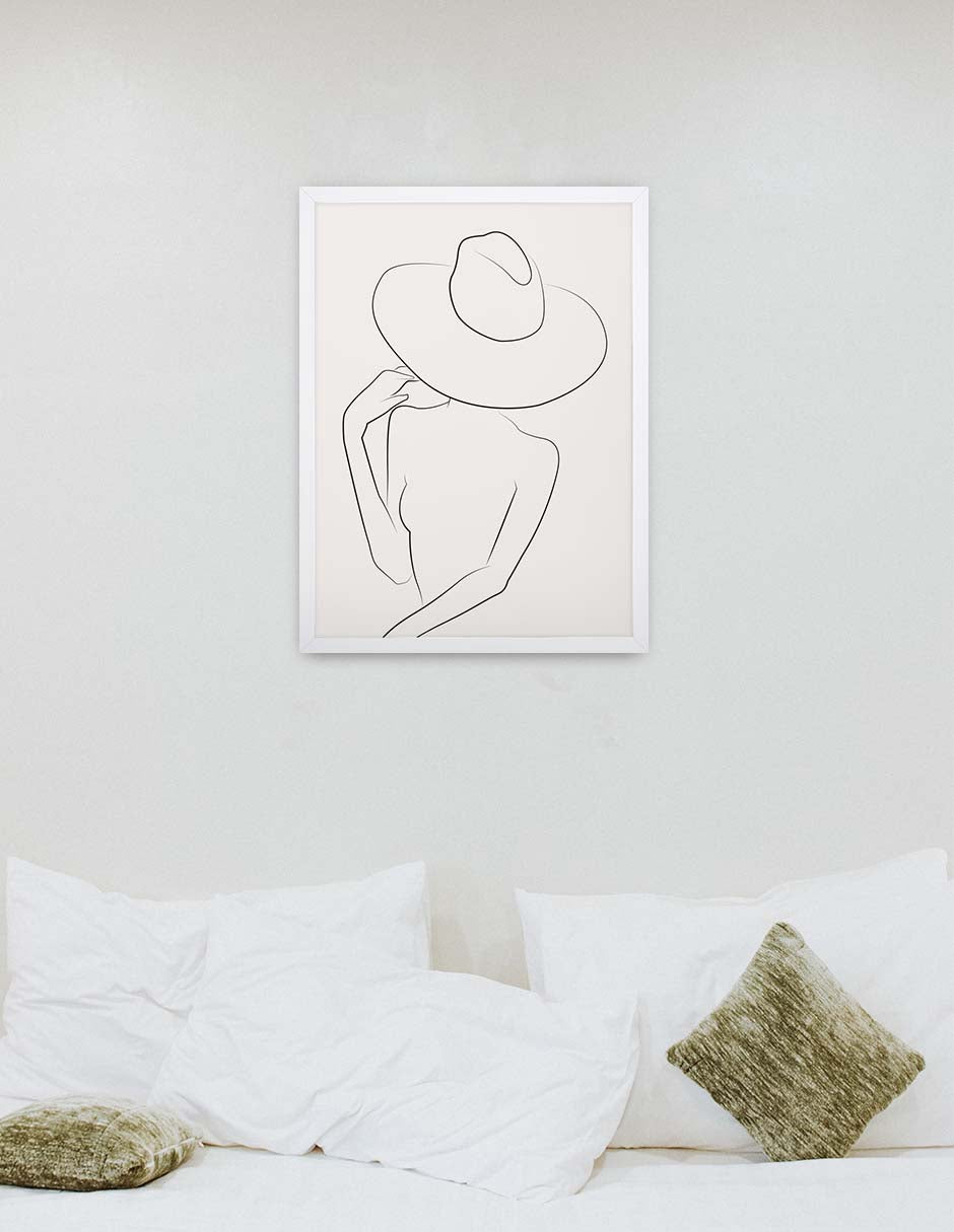 Sombrero Chic: cuadro decorativo, vista 4 (blanco render)