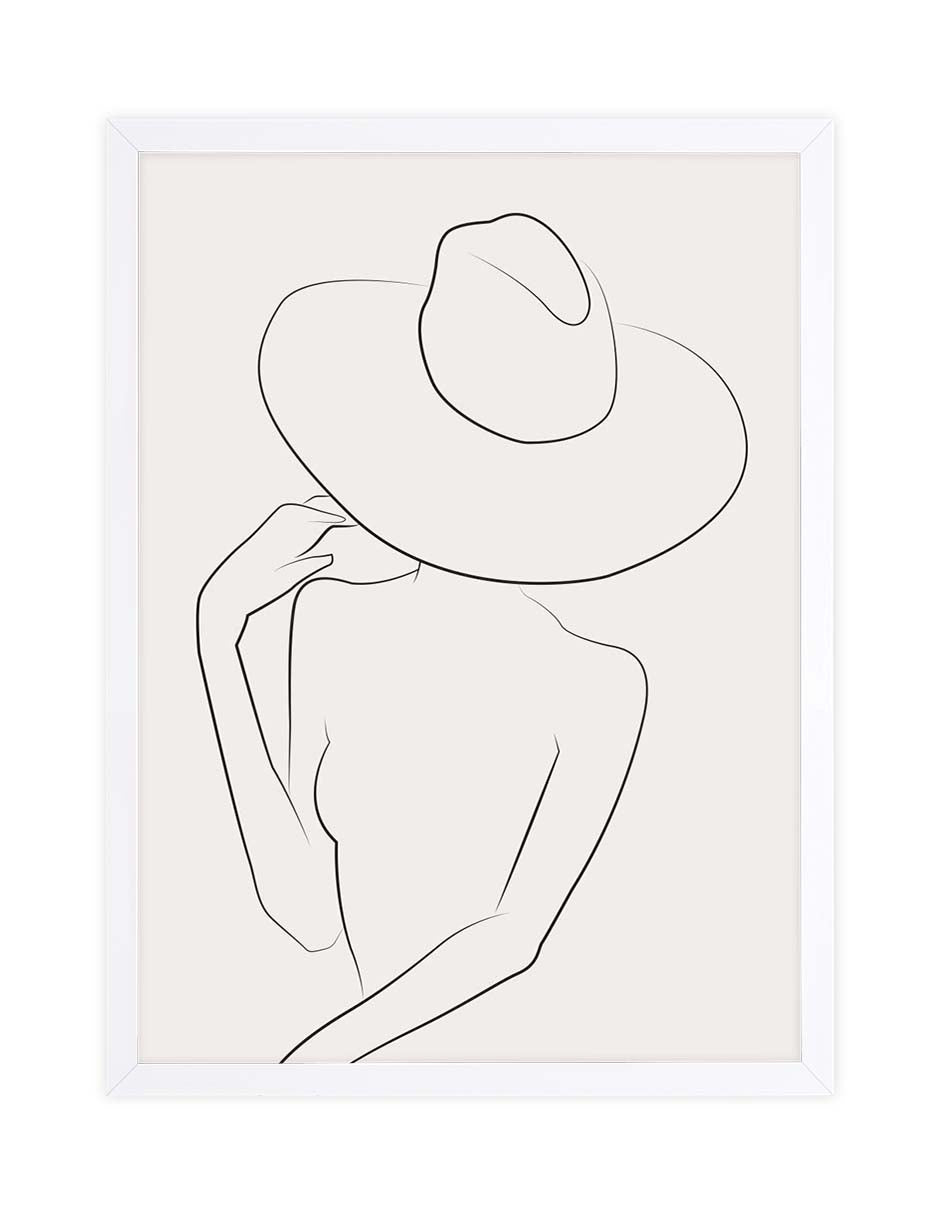 Sombrero Chic: cuadro decorativo, vista 3 (blanco)