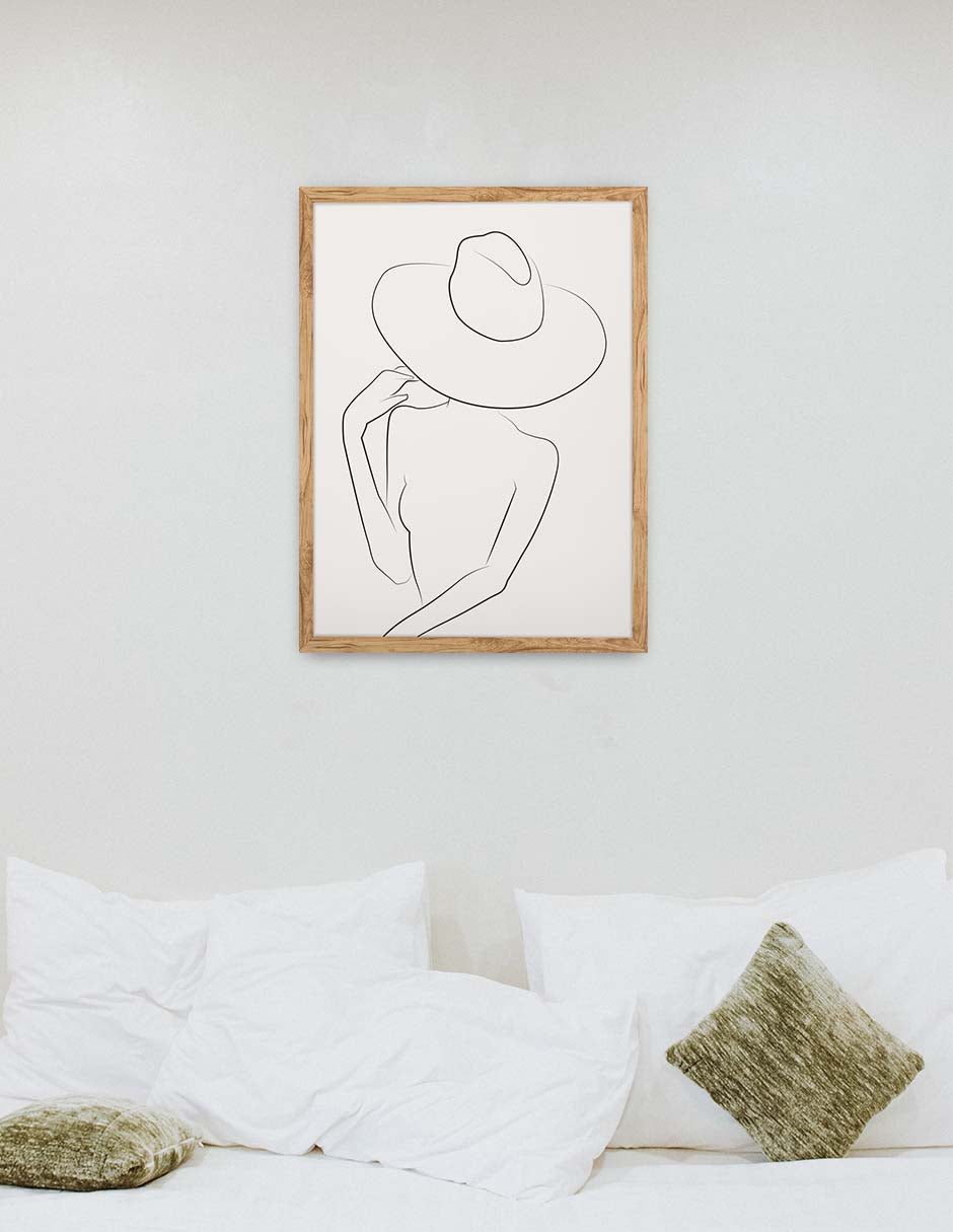 Sombrero Chic: cuadro decorativo, vista 6 (madera render)