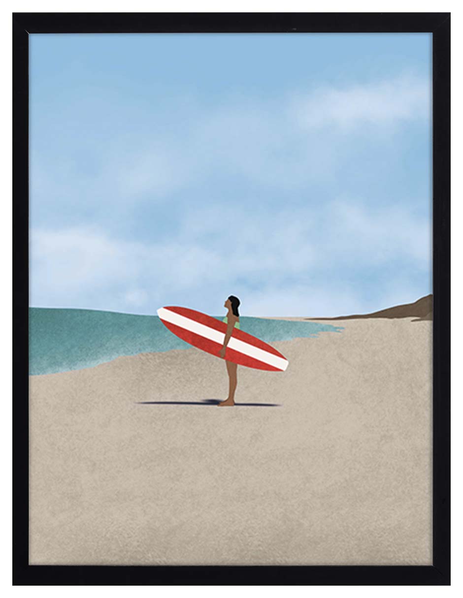 Surfista: cuadro decorativo, vista 5 (negro)