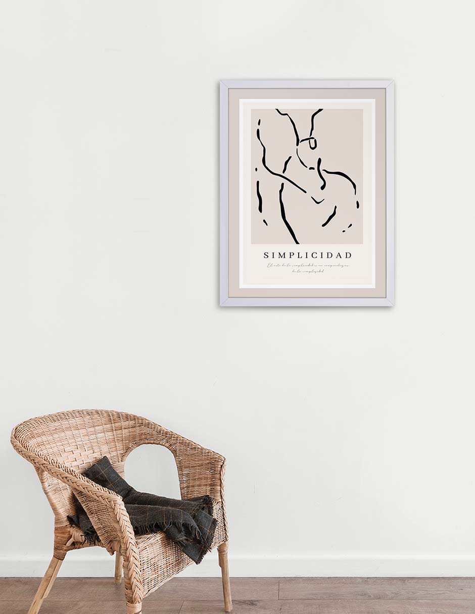 Trazo Quieto: cuadro decorativo, vista 6 (blanco ambiente)