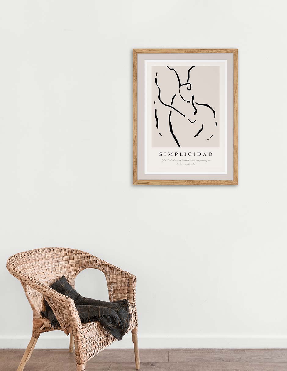 Trazo Quieto: cuadro decorativo, vista 4 (madera ambiente)