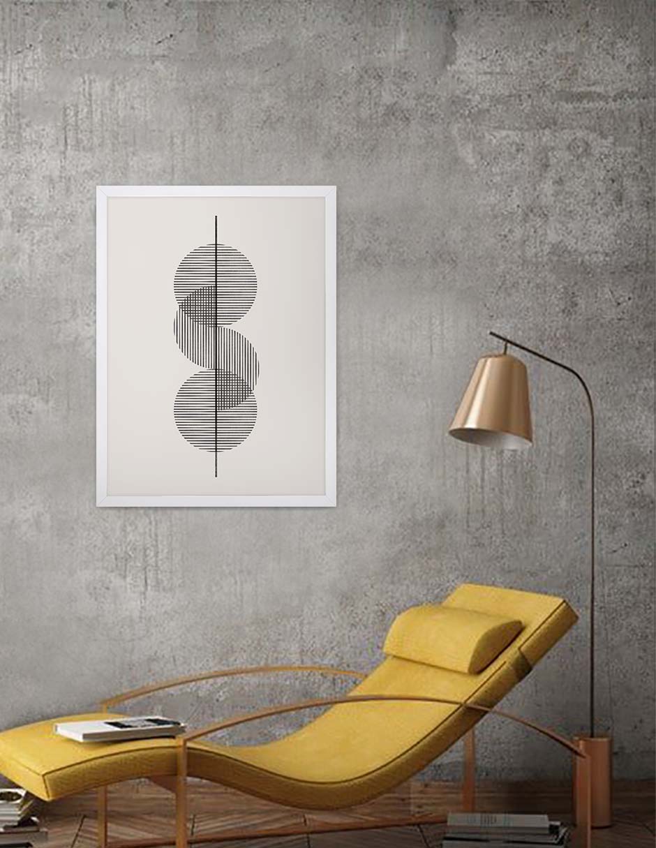 Trilogía: cuadro decorativo, vista 2 (blanco render)