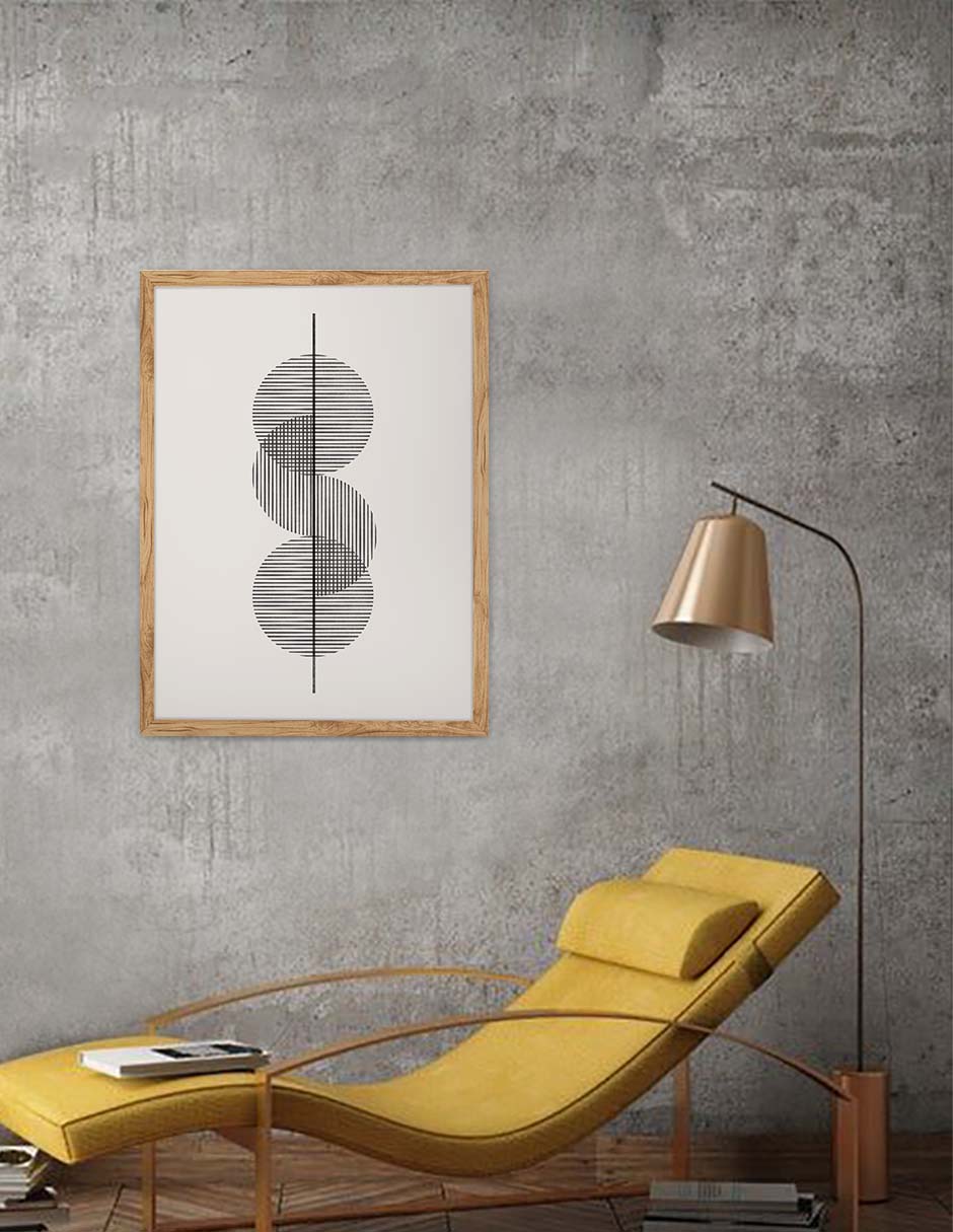 Trilogía: cuadro decorativo, vista 4 (madera render)