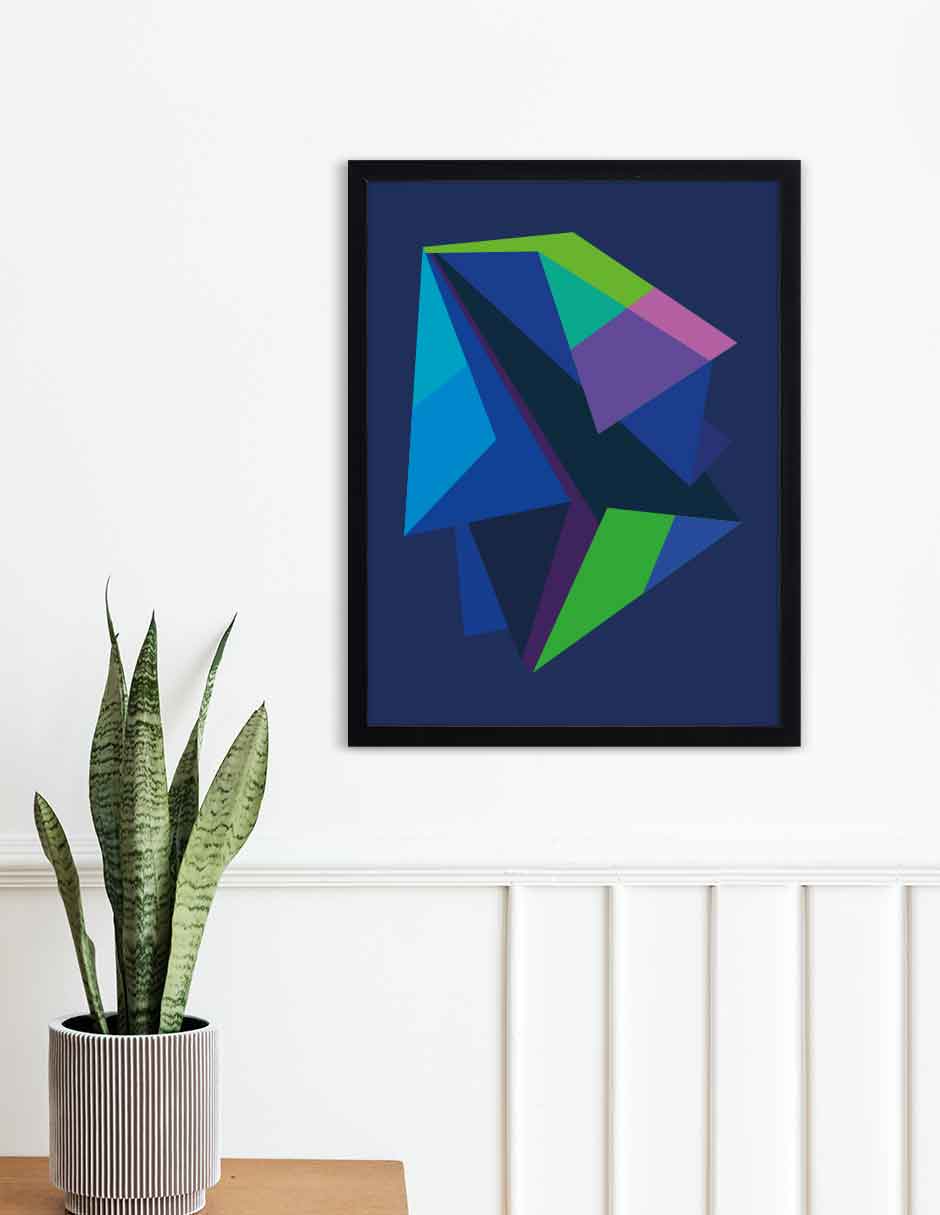 Zafiro: cuadro decorativo, vista 2 (negro ambiente)