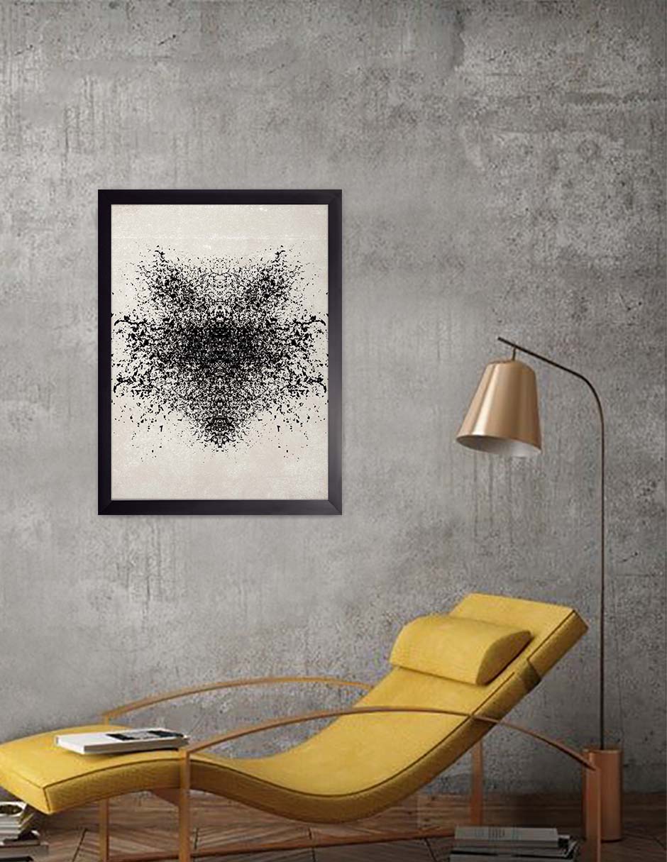 Alas Oscuras: cuadro decorativo, vista 3 (negro render)