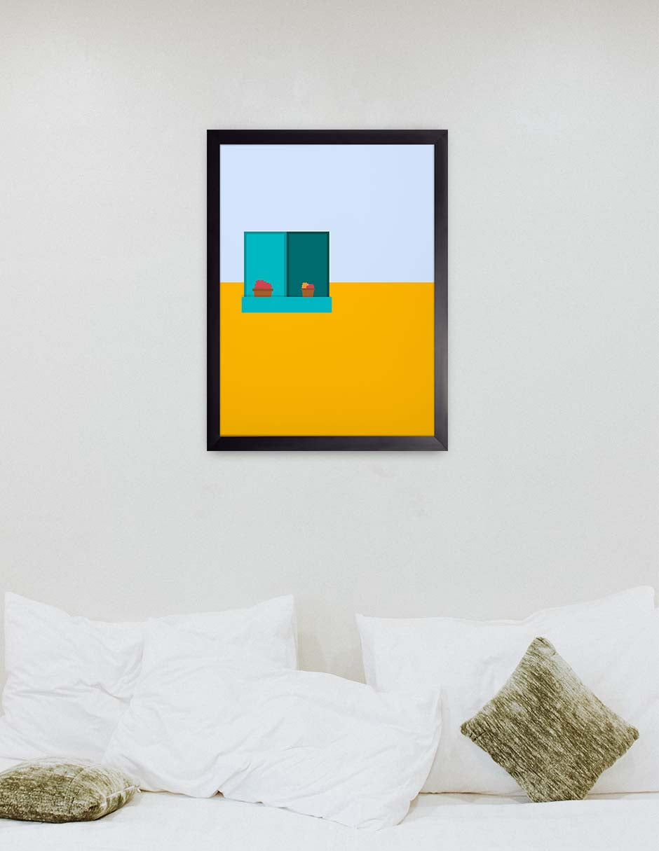 Alféizar: cuadro decorativo, vista 3 (negro render)