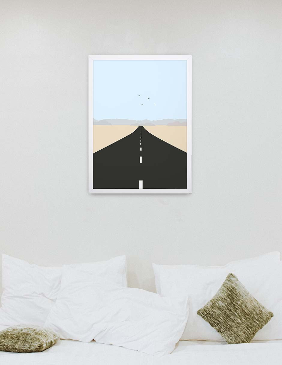 Asfalto: cuadro decorativo, vista 6 (blanco render)