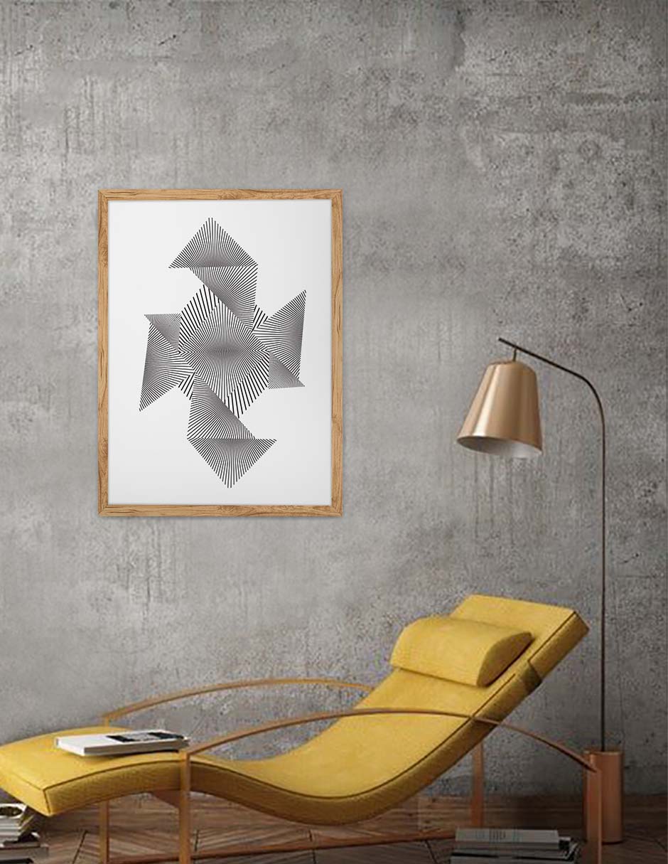Aspas: cuadro decorativo, vista 9 (madera render)