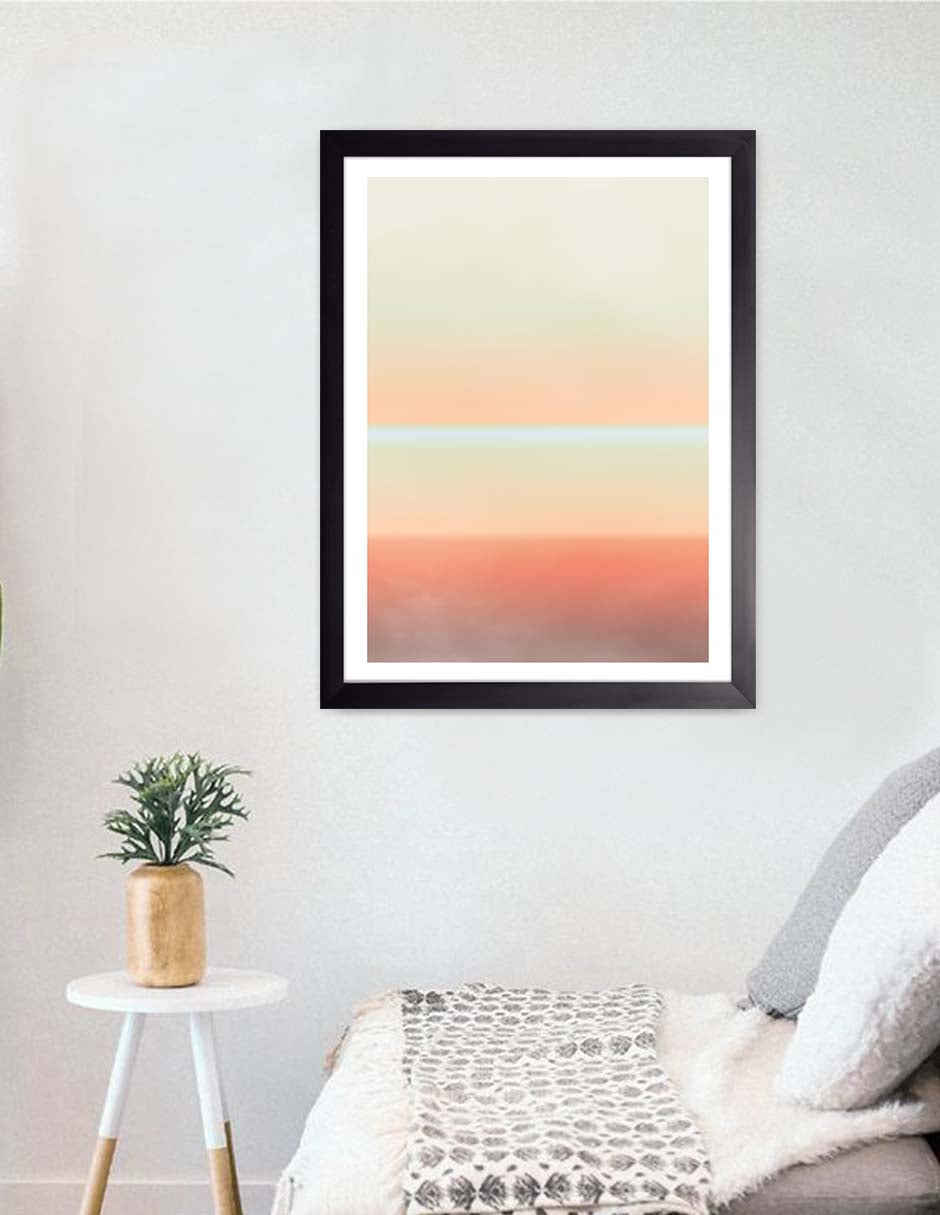 Atardecer Costero: cuadro decorativo, vista 3 (negro render)