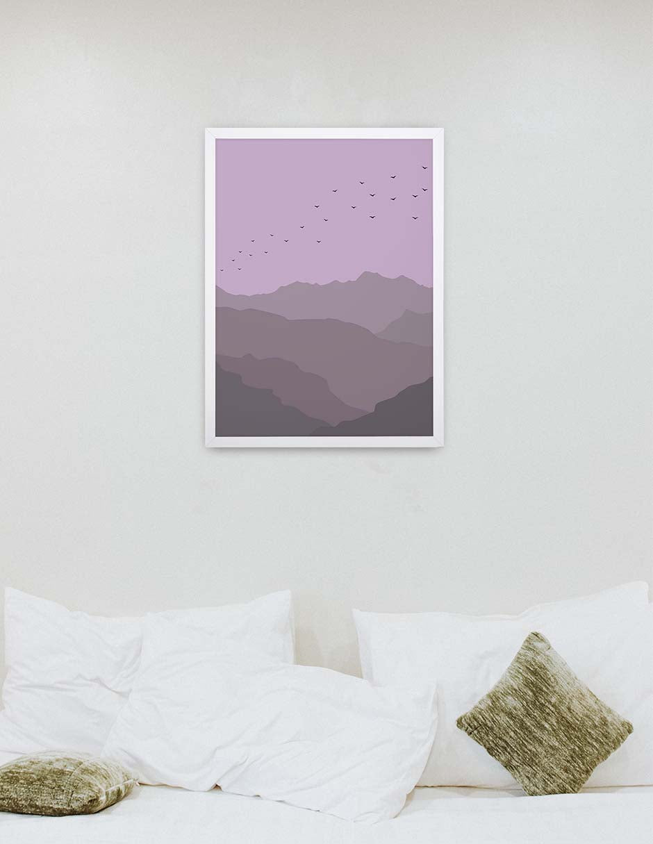 Bandada: cuadro decorativo, vista 6 (blanco render)