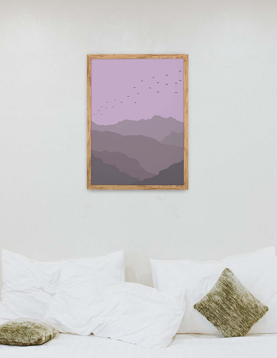 Bandada: cuadro decorativo, vista 9 (madera render)
