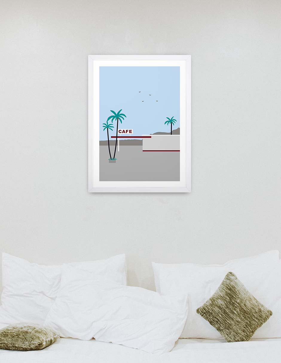 Café Palmera: cuadro decorativo, vista 6 (blanco render)