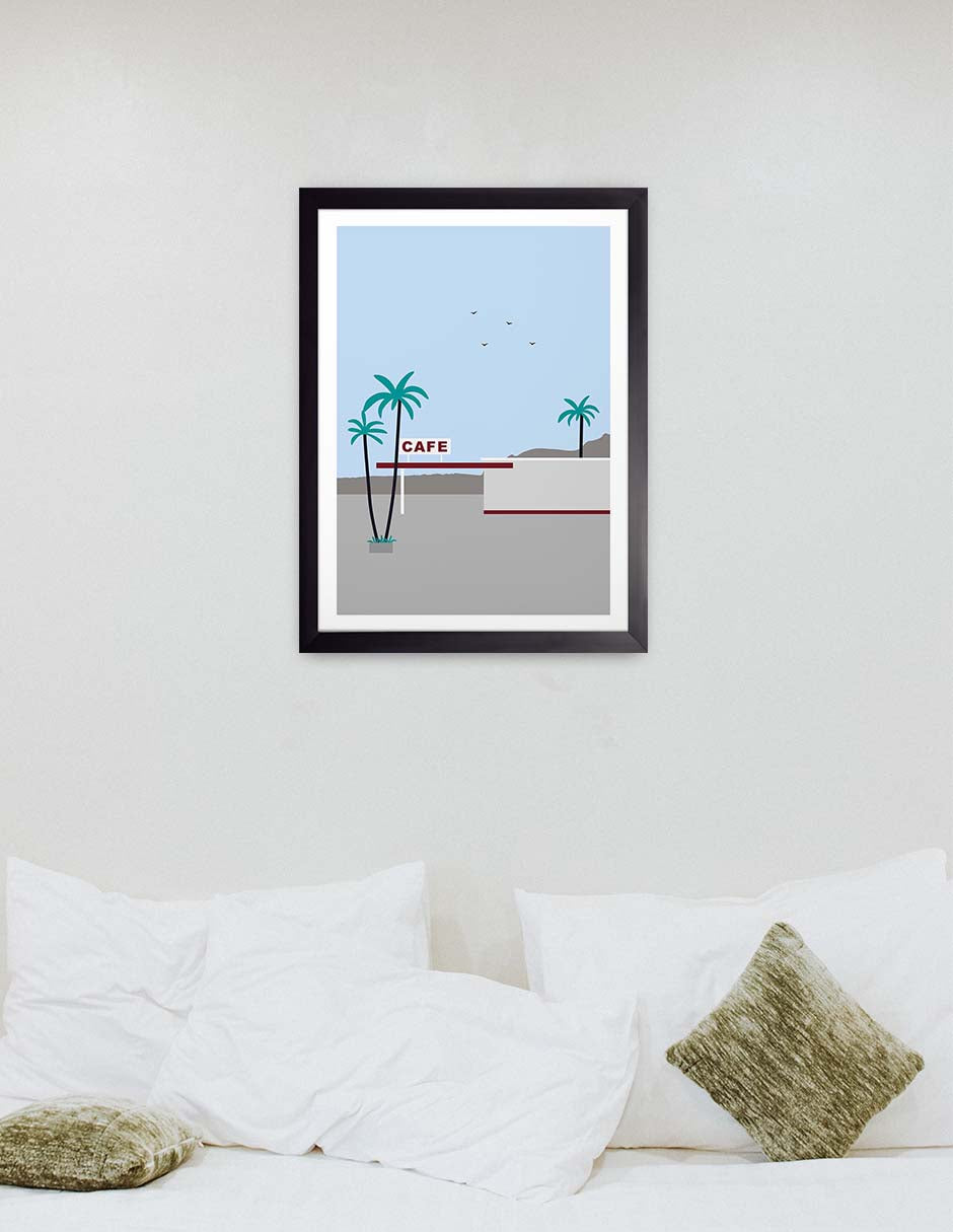 Café Palmera: cuadro decorativo, vista 3 (negro render)