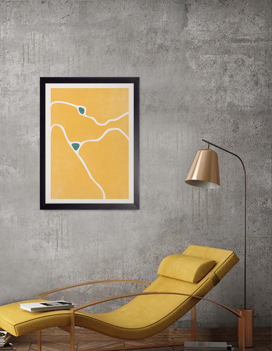 Camino Mostaza: cuadro decorativo, vista 3 (negro render)