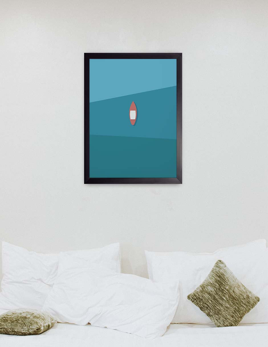 Canoa: cuadro decorativo, vista 3 (negro render)