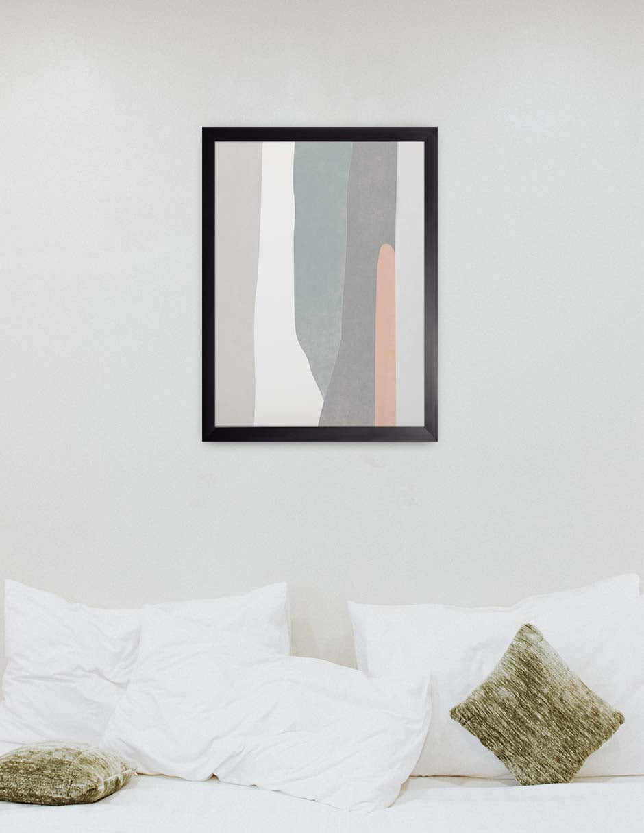 Cascada Gris: cuadro decorativo, vista 3 (negro render)
