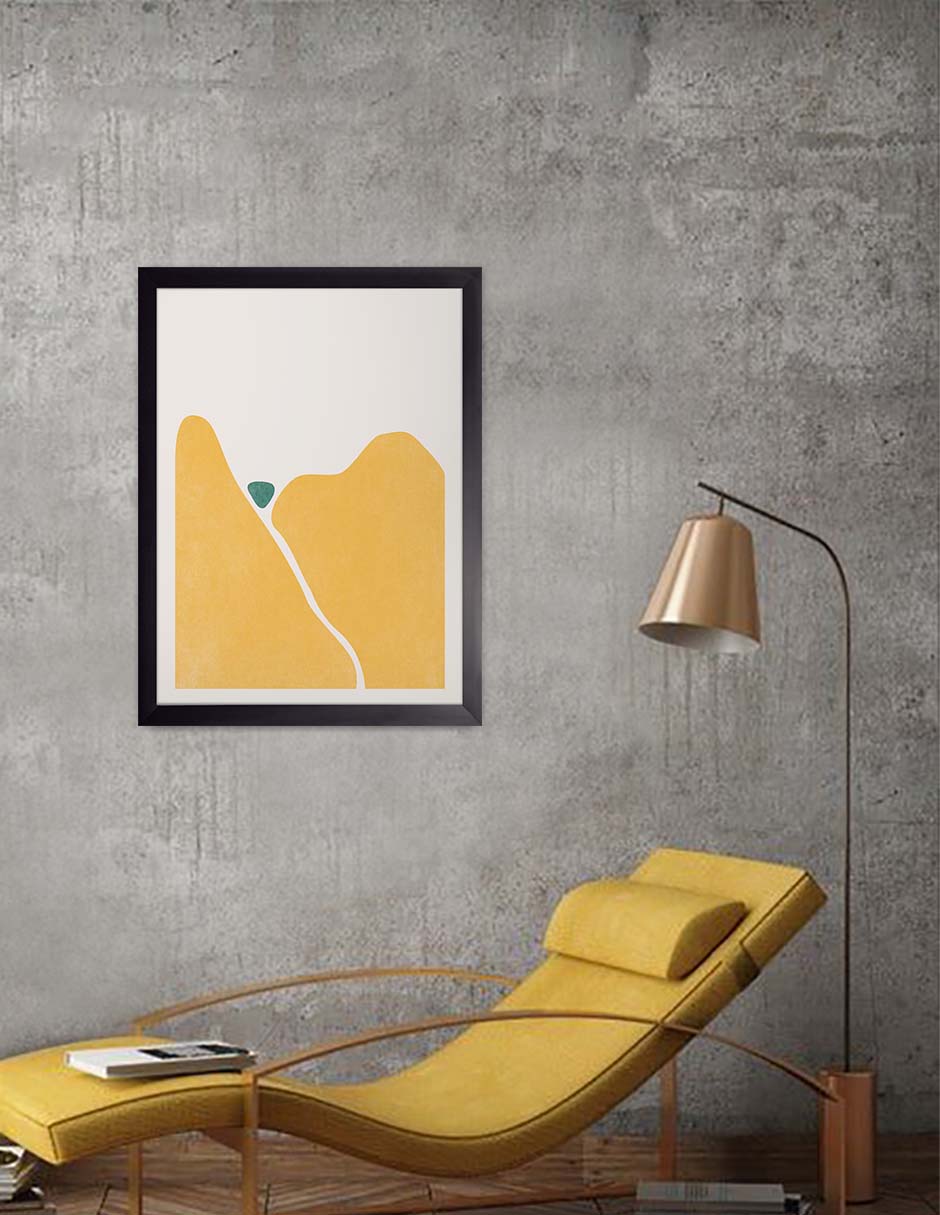 Colinas de Maíz: cuadro decorativo, vista 3 (negro render)