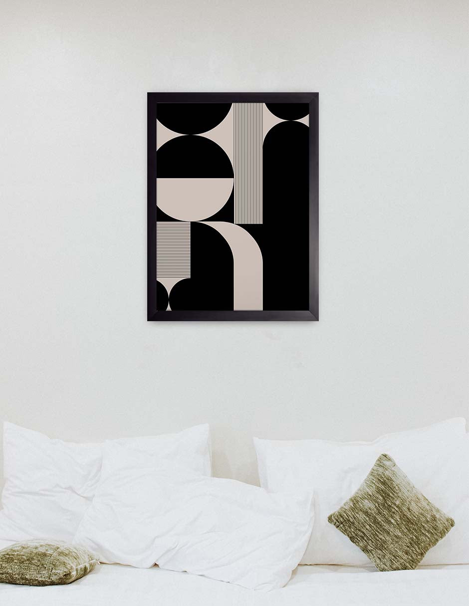Compás: cuadro decorativo, vista 3 (negro render)