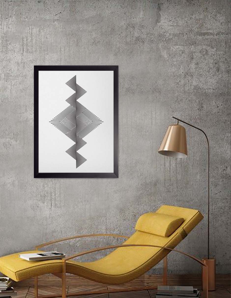 Cremallera: cuadro decorativo, vista 3 (negro render)