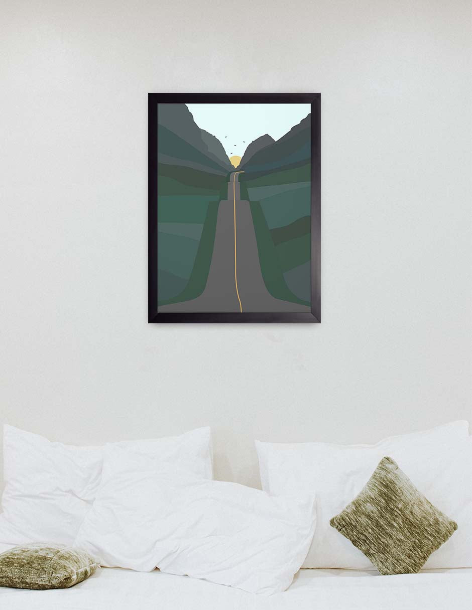 Desfiladero: cuadro decorativo, vista 3 (negro render)