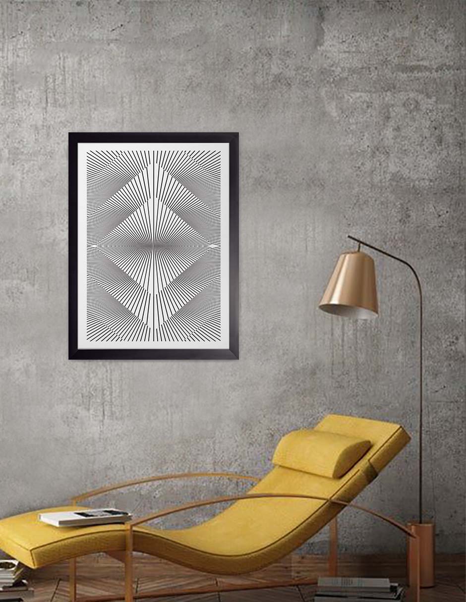 Diamante: cuadro decorativo, vista 3 (negro render)