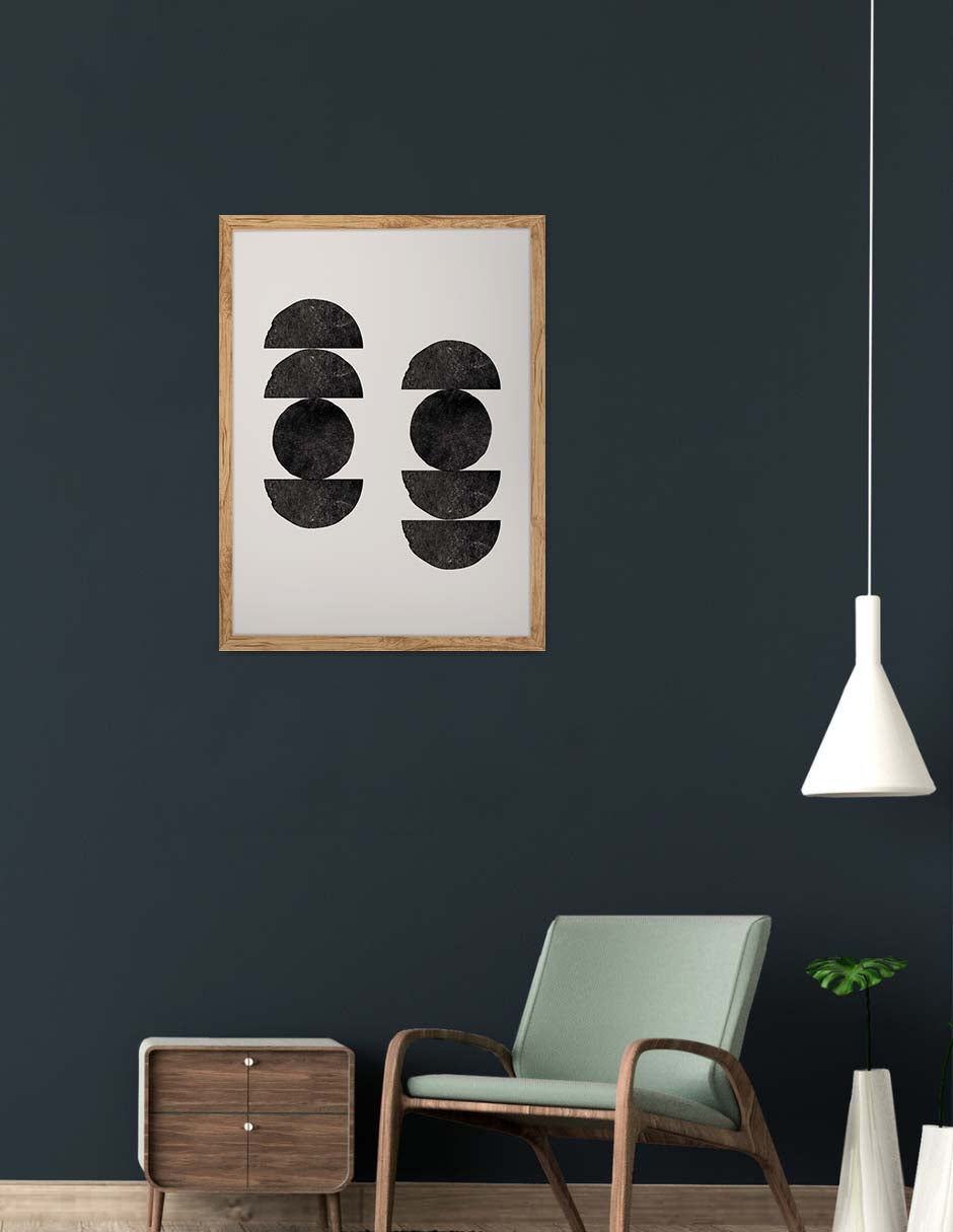 Dúo Negro: cuadro decorativo, vista 9 (madera render)