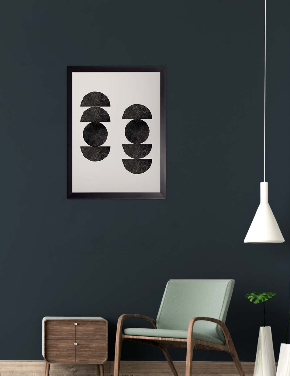 Dúo Negro: cuadro decorativo, vista 3 (negro render)