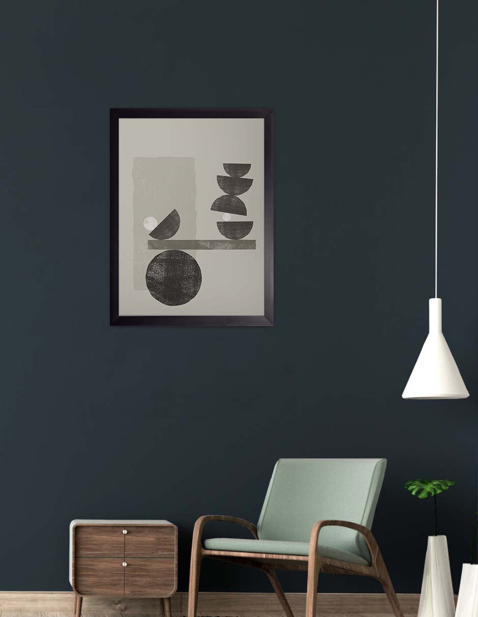 Equilibrio: cuadro decorativo, vista 3 (negro render)