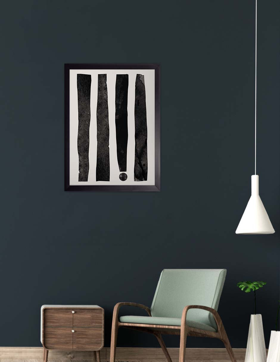 Exclamación: cuadro decorativo, vista 3 (negro render)