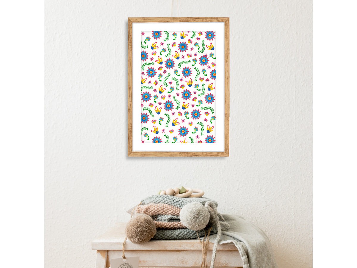 Flores Bordadas: cuadro decorativo, vista 2 (c render 01)