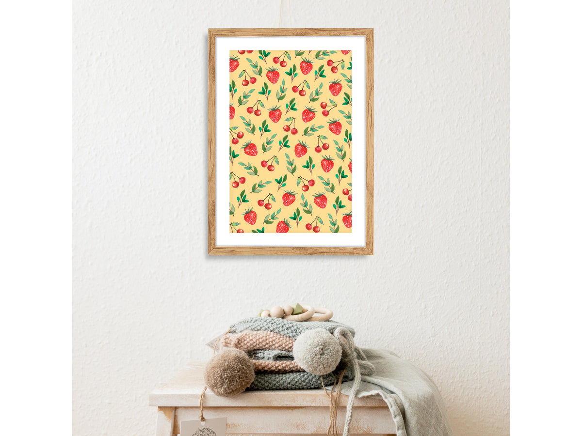 Fresas y Cerezas: cuadro decorativo, vista 2 (c render 01)