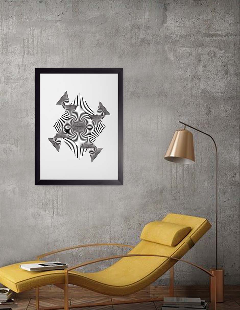 Girasol: cuadro decorativo, vista 3 (negro render)