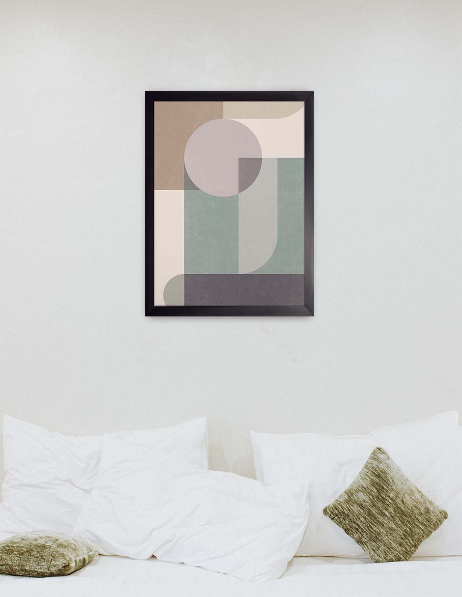 Luna Sobrepuesta: cuadro decorativo, vista 3 (negro render)