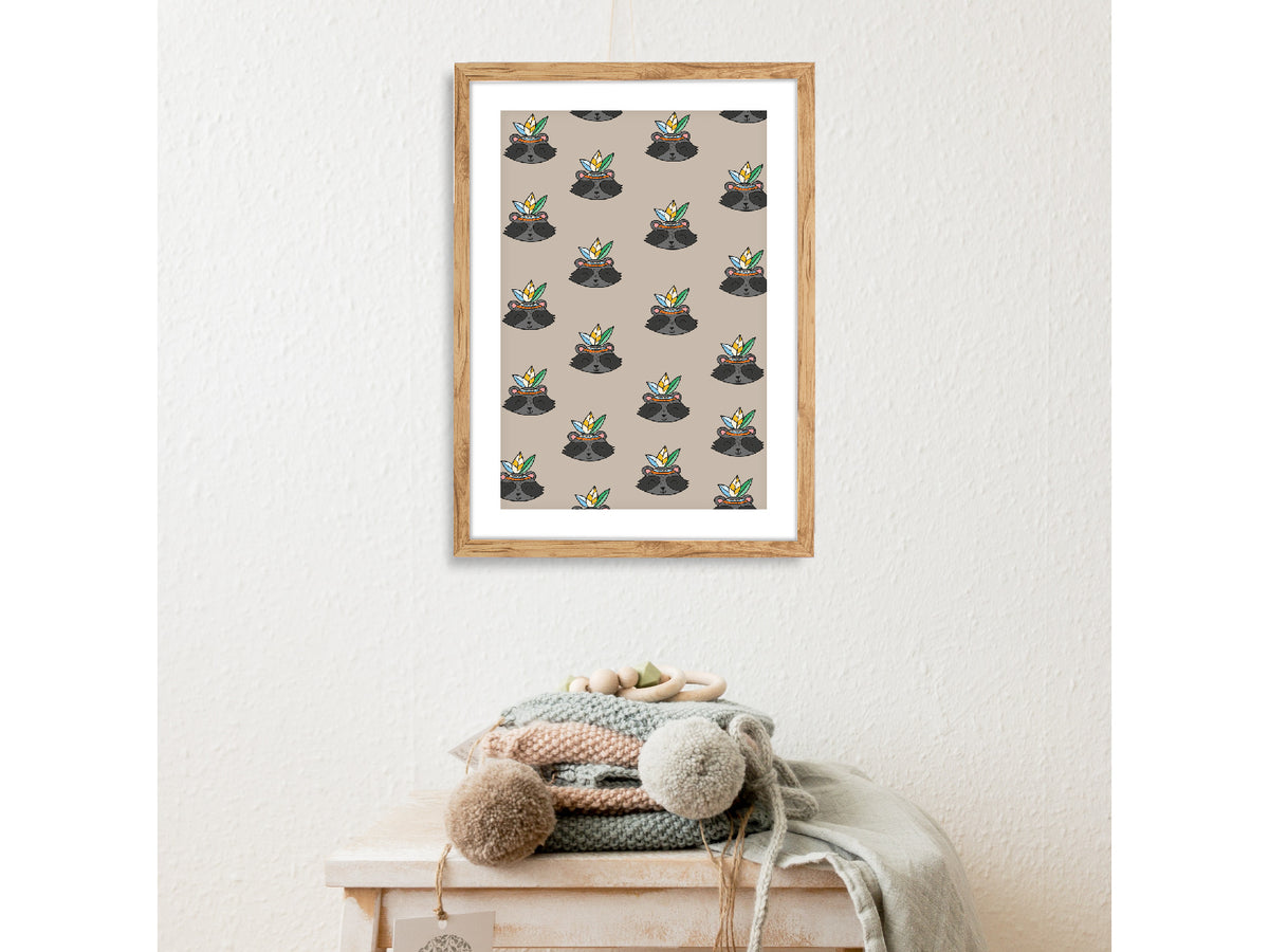 Mapaches: cuadro decorativo, vista 2 (c render 1 01)