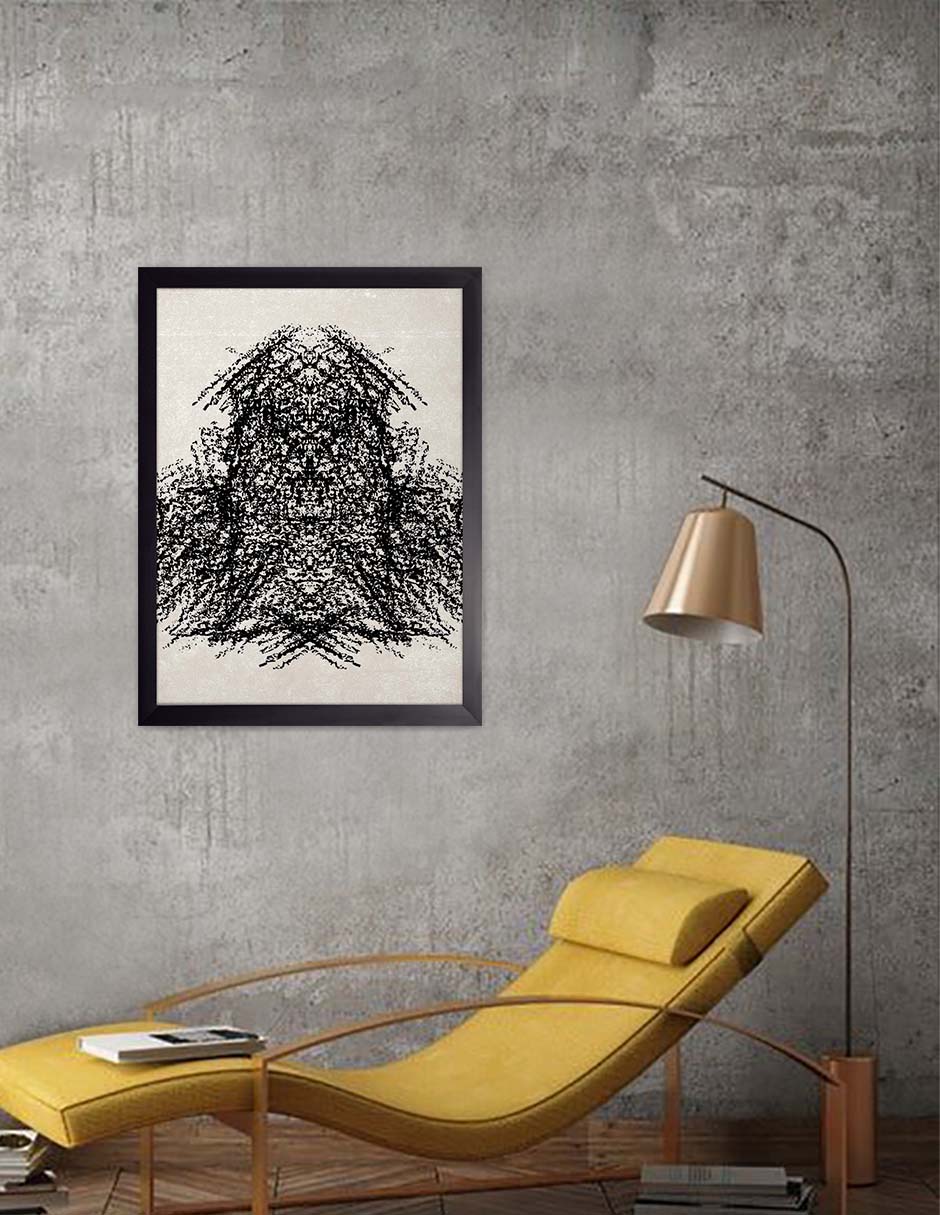 Maraña: cuadro decorativo, vista 3 (negro render)